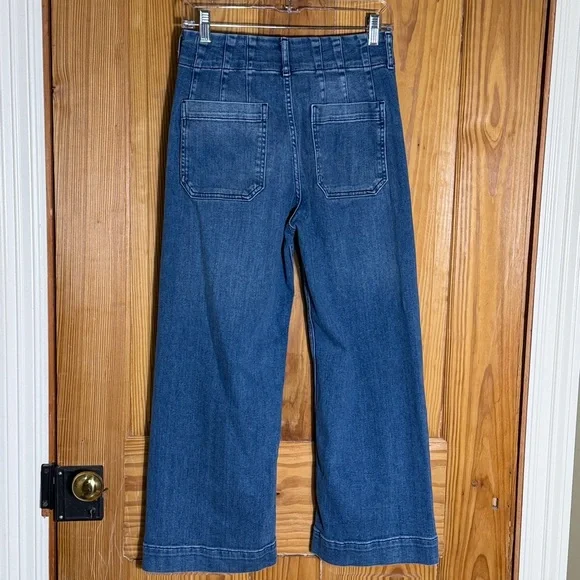 Maeve Anthropologie The Colette Crop High-Rise Wide-Leg Jeans ~ 27 - Picture 2 of 13